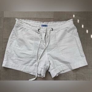Izod White Cargo Shorts Relaxed Fit Drawstring